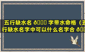 五行缺水名 🐅 字带水命格（五行缺水名字中可以什么名字合 🐳 适）